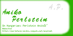 aniko perlstein business card